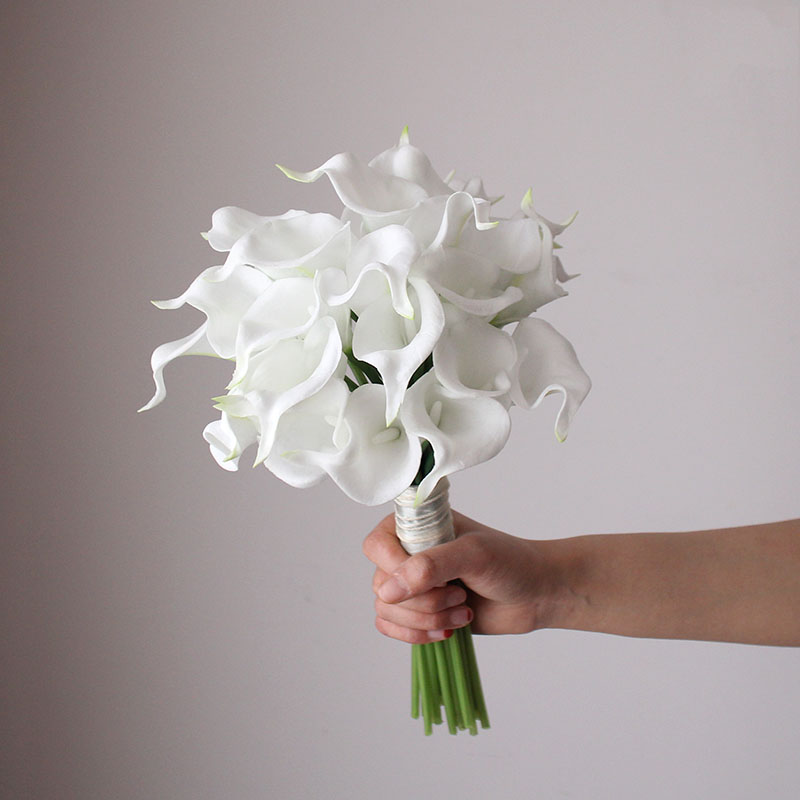 仿真花白色马蹄莲新娘手捧花花束