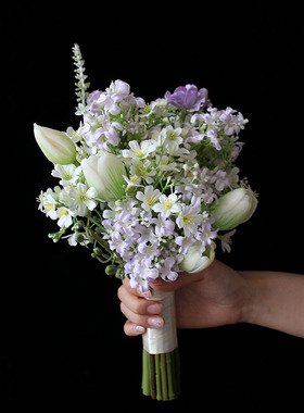 仿真花瑞香花新娘婚纱照拍照手捧花摄影机构影楼结婚婚庆假花花束