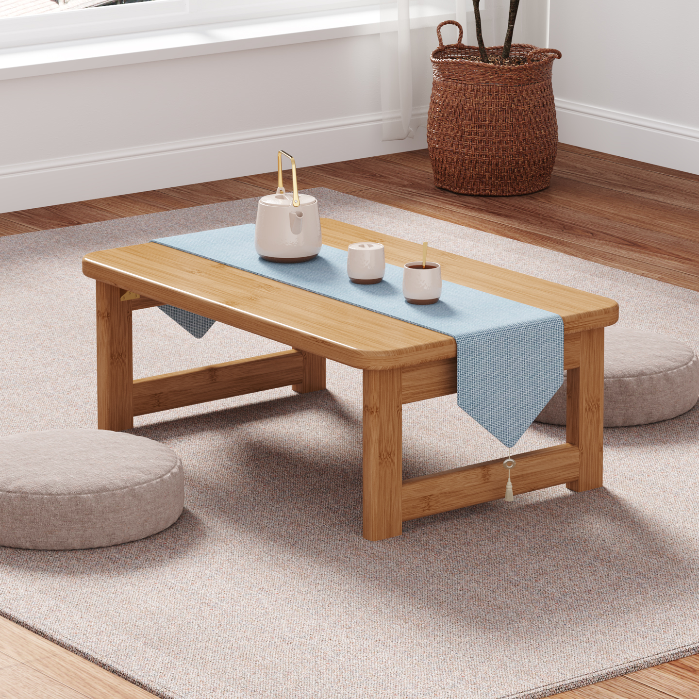 折叠桌楠竹炕桌家用飘窗桌小桌子