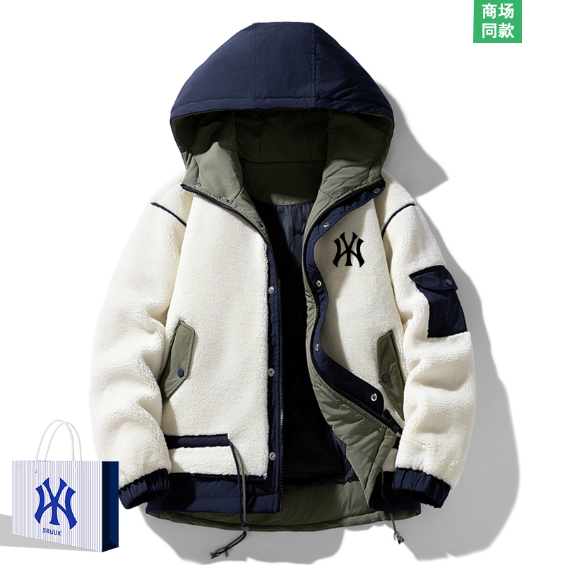 羊羔绒保暖棉衣外套男