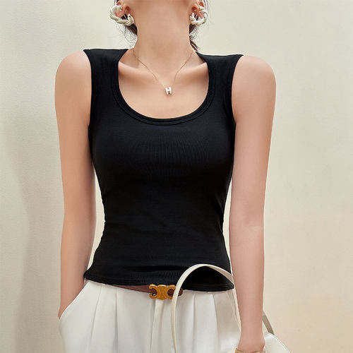 吊带背心女内搭2026新款带胸垫黑色打底内搭工字无袖上衣高级感夏