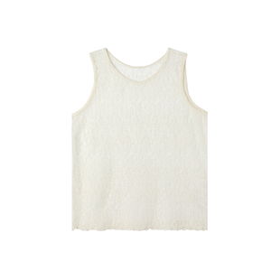 简约纯色休闲款 夏季 度假风镂空蕾丝背心女上衣 空穴来风 KXLFCHN