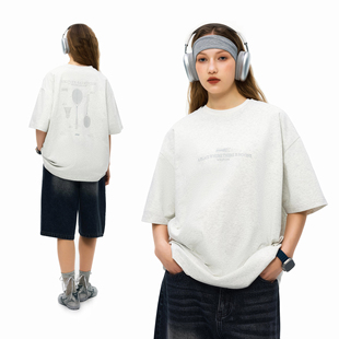 KXLFCHN空穴来风 潮牌字母印花T恤男女宽松休闲夏季圆领短袖上衣