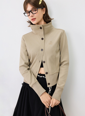 KXLFCHN空穴来风 春秋修身立领卫衣夹克百搭休闲款长袖上衣外套女