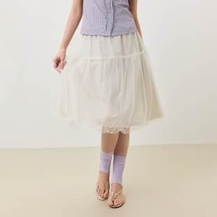 休闲超仙韩系春夏款 网纱花苞半身裙女百搭法式 空穴来风 KXLFCHN