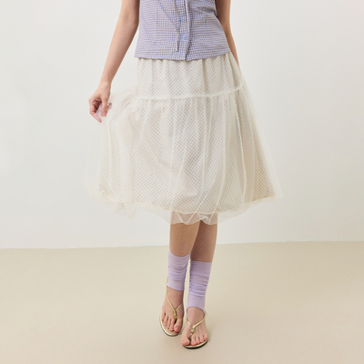 KXLFCHN 空穴来风 网纱花苞半身裙女百搭法式休闲超仙韩系春夏款