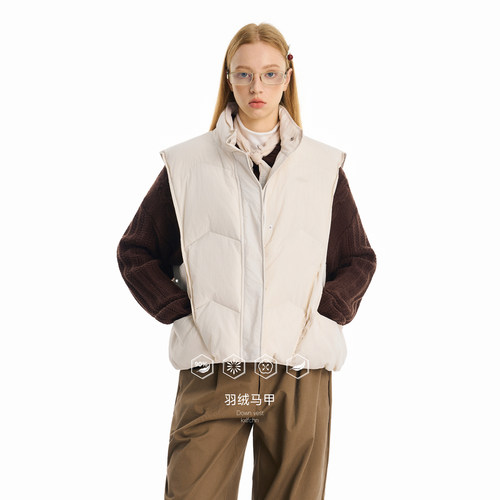 KXLFCHN空穴来风冬季新款结构羽绒马甲设计感大口袋宽松羽绒服女