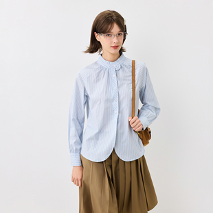 简约百搭款 休闲款 纯色宽松衬衣女 春秋桃心领衬衫 KXLFCHN空穴来风