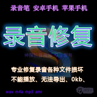 音频降噪处理录音mp3 m4a amr损坏修复去杂音降低消除视频噪音