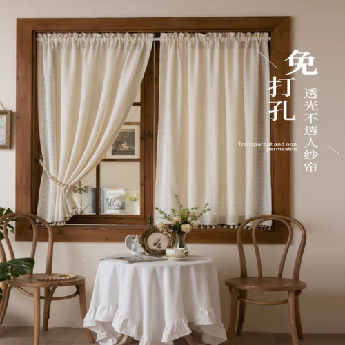遮阳棉麻半帘飘窗日式门帘纱窗帘