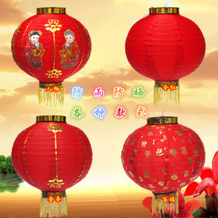 舞蹈圆折叠南瓜绸布金边大红灯笼儿童六一跳舞舞台道具 人物 灯笼