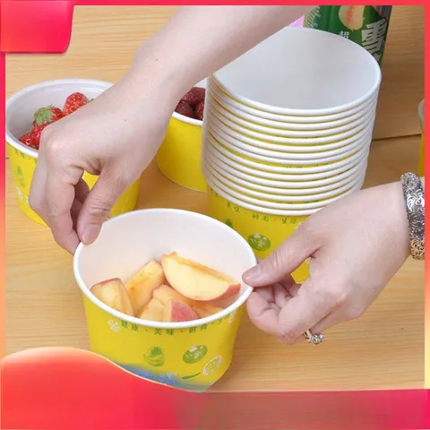 饭盒加厚包邮圆形碗便当盒外卖汤碗快餐豆腐脑一次性纸碗纸质