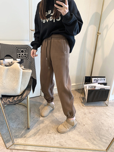 加绒卫裤女2023新款秋冬女装韩版时尚高腰运动休闲哈伦束脚灯笼裤