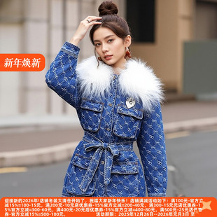丽新折扣女装 年轻都市女性牛仔可拆内胆派克服 P飘系列25秋冬新款