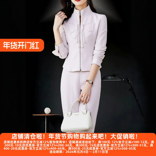 丽新折扣女装 M魅系列25秋装30年知名品牌松紧腰丝绒阔腿裤1322