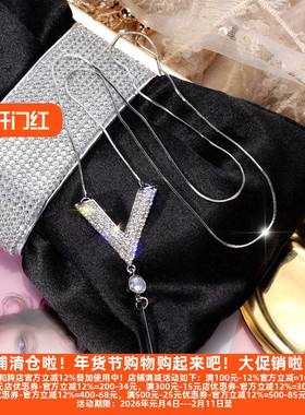 长款时尚风镶钻挂件毛衣链折扣