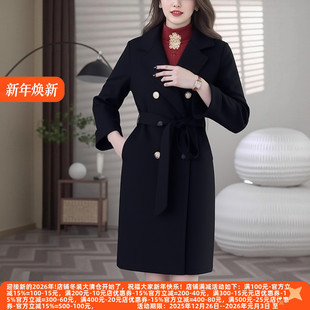 丽新折扣女装 高级感通勤有范儿翻领收腰双面呢大衣 C诚系列25冬装