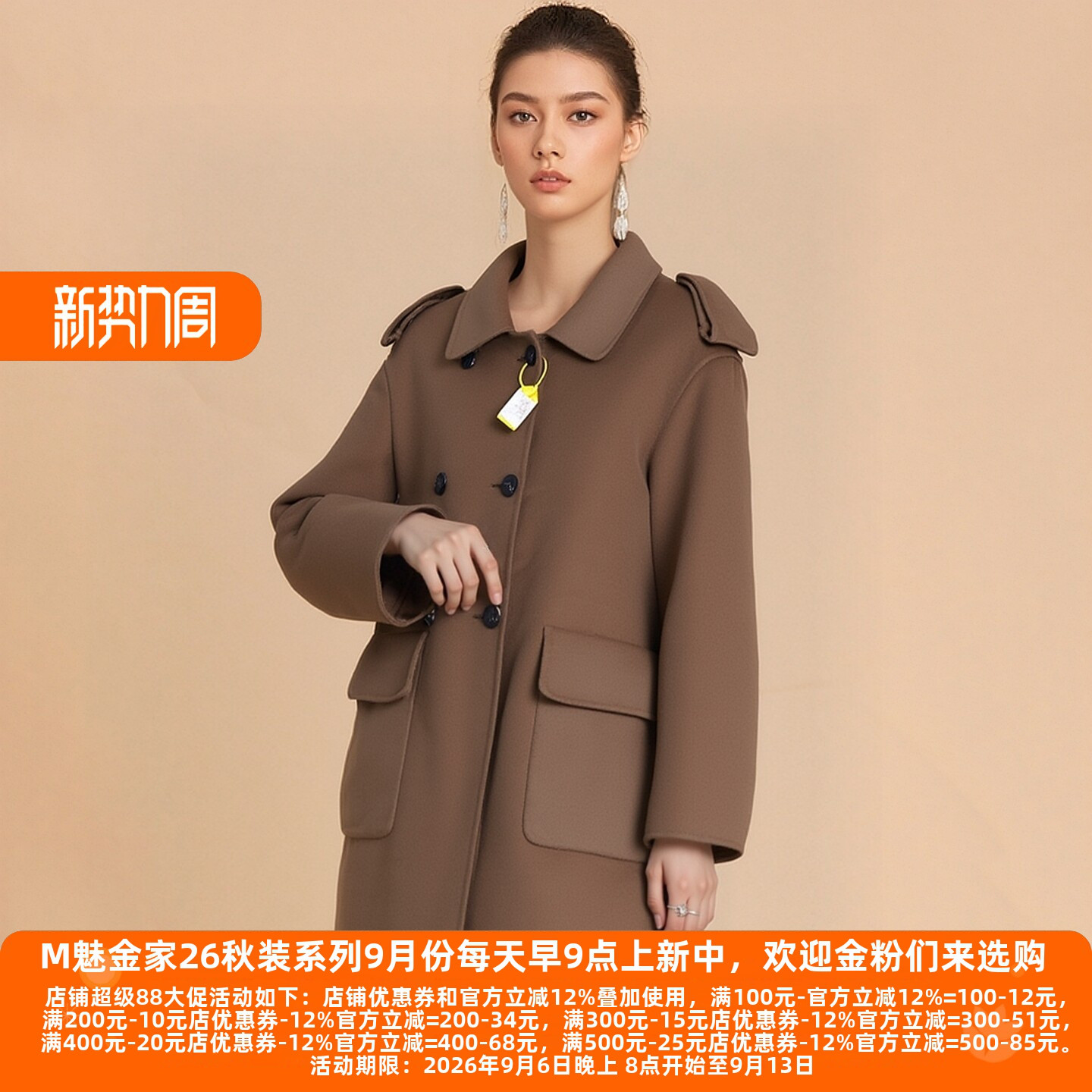 丽新折扣女装C诚双面呢大衣