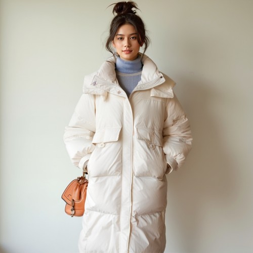 白鸭绒轻盈设计感羽绒服