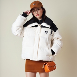 丽新折扣女装 系列24冬90白鸭绒轻盈设计感撞色加厚短羽绒服 千Z