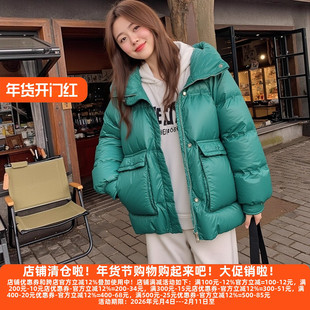 丽新折扣女装 F0 系列25冬装90白鸭绒填充立领宽松长款保暖羽绒服