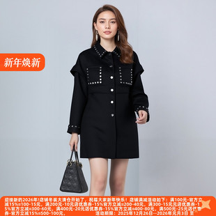 高级感通勤有范儿金属扣双面呢大衣 系列25冬装 丽新折扣女装 C诚