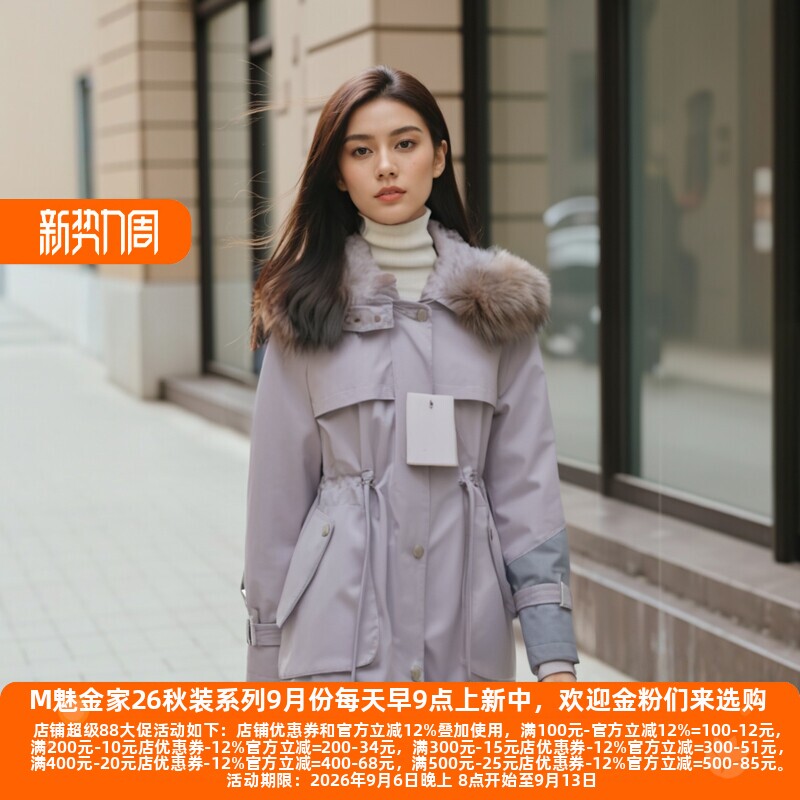 派克服可拆卸皮毛兔毛内衬