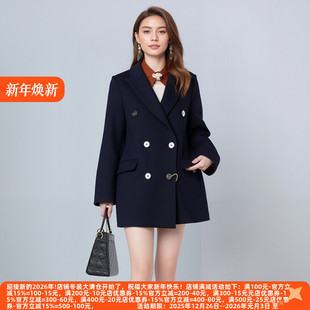 高级感通勤有范儿双排扣双面呢大衣 系列25冬装 丽新折扣女装 C诚
