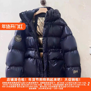 D2023新款百搭韩系黑金羽绒服女短款小个子收腰显瘦鸭绒加厚