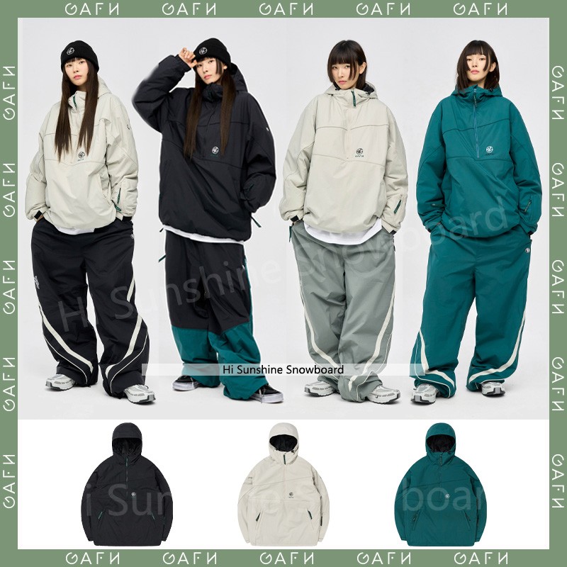 2324GAFH韩国滑雪服单板双板男女款防水防风宽松纯色套头上衣外套