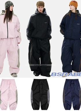 2526BSRABBIT韩国滑雪裤单板双板男女防水透气黑色蓝色粉收腿雪裤