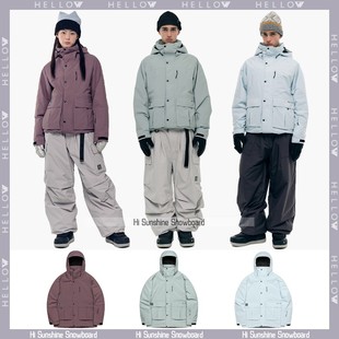 2425HELLOW韩国滑雪服单板双板男女同款 防水防风连帽雪服DECOY