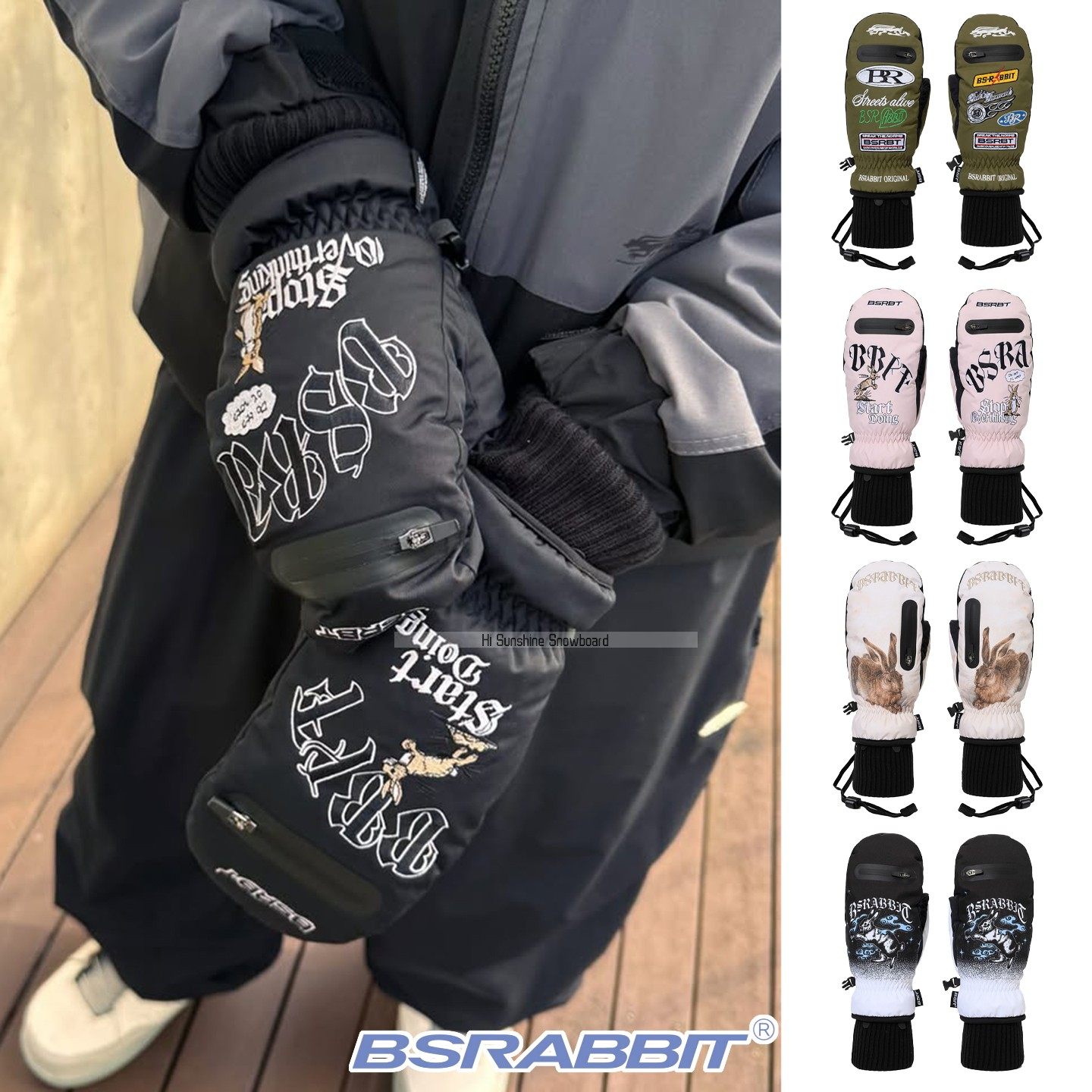 2526BSRABBIT韩国滑雪手套男女款单板双板卡袋保暖兔子连指手闷,户外/登山/野营/旅行用品,滑雪手套,淘宝优惠券,粉丝福利购,淘宝优惠卷