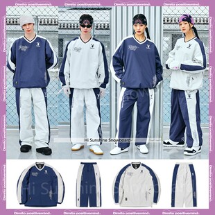 2324DIMITO韩国滑雪服单板双板男女防水V领上衣雪裤playboy联名