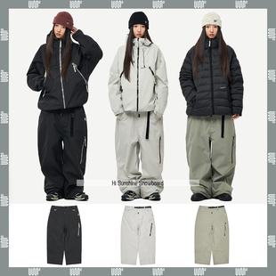 2526USS2韩国滑雪裤单板双板男女高防水防风宽松肥大直筒长裤3L