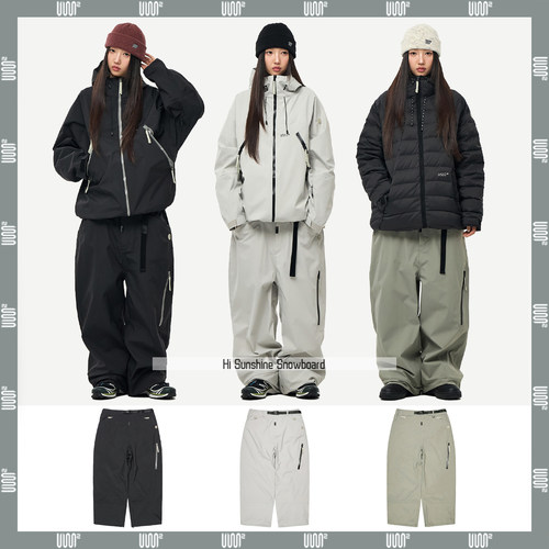 2526USS2韩国滑雪裤单板双板男女高防水防风宽松肥大直筒长裤3L