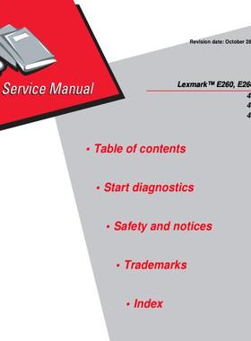 利盟 E260 E260d E260dn 黑机英文维修手册