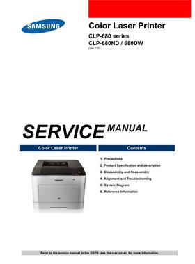 三星 CLP-680 CLP-680CN CLP-680D 彩机英文维修手册