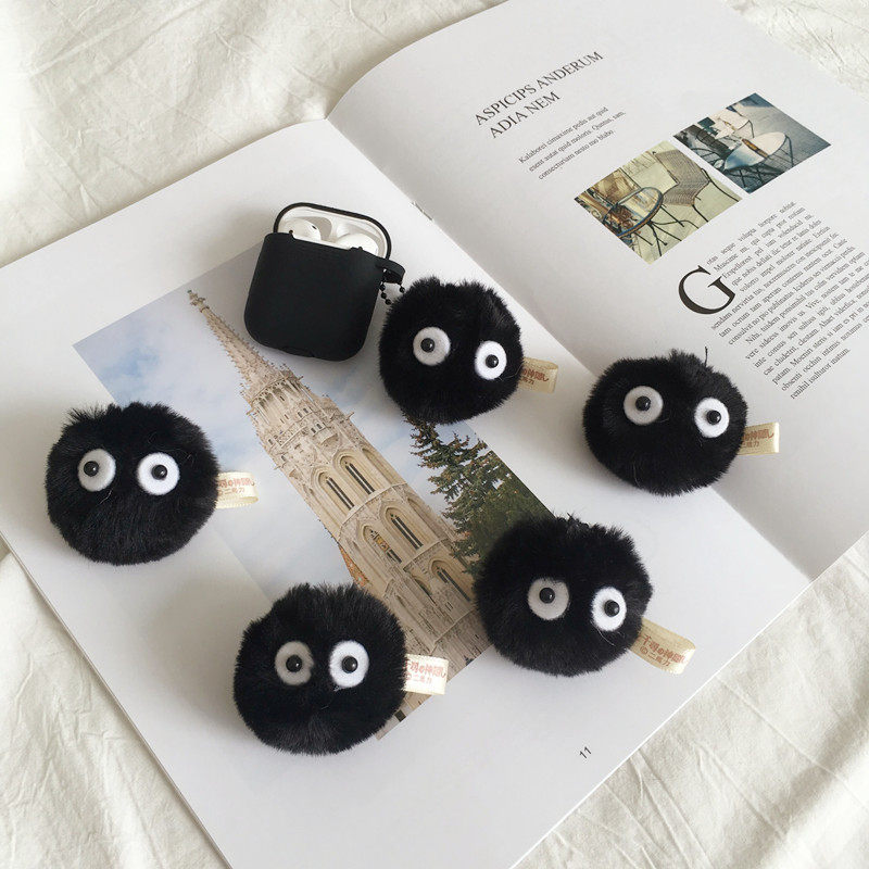 新款宫崎骏千与千寻煤炭球精灵airpods保护套挂件包包钥匙扣挂饰