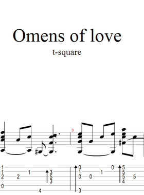 一诺改编指弹《Omens of love》吉他谱