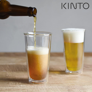 日本KINTO CAST双层耐热玻璃杯 咖啡杯啤酒鸡尾酒杯茶杯牛奶水杯