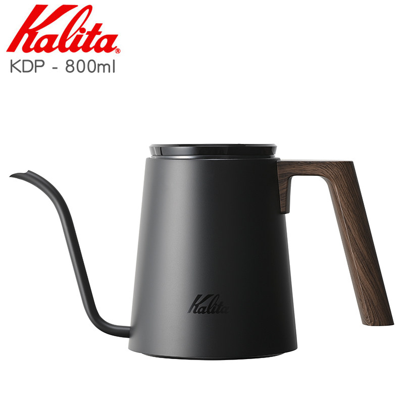日本KALITA不锈钢手冲咖啡壶 长嘴细口壶 按压式壶盖KDP-800ml