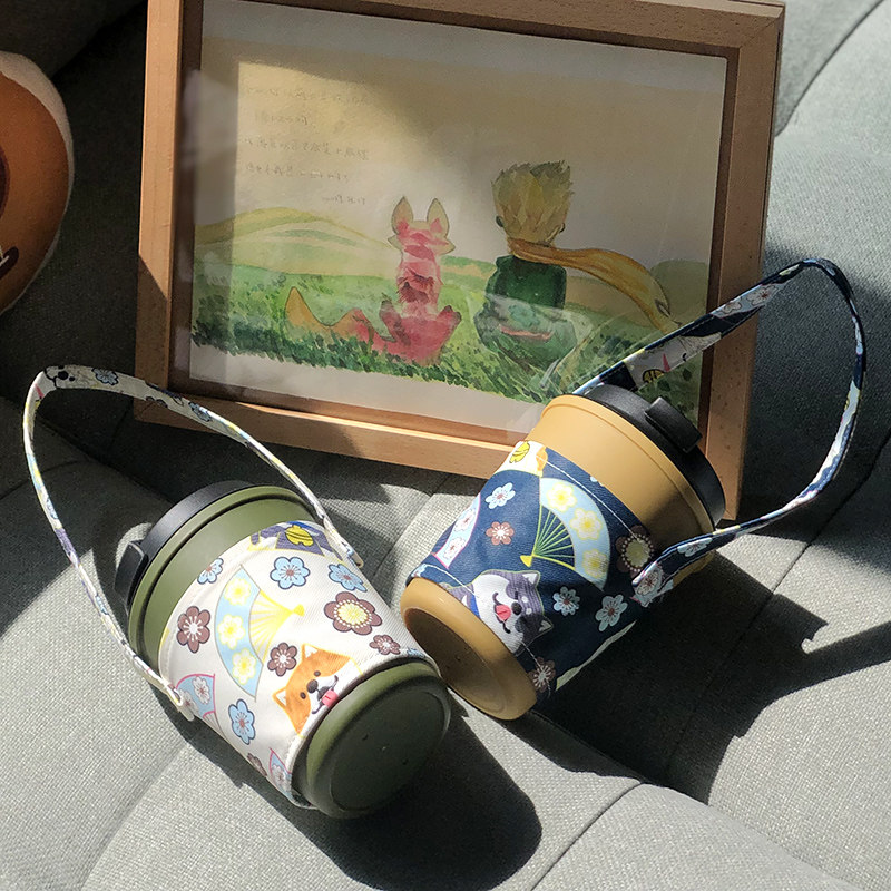 布制环保手提奶茶杯套