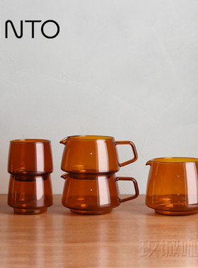 日本Kinto SEPIA系列琥珀色耐热玻璃水杯 手冲分享壶 咖啡杯 茶杯