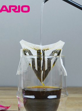 日本进口HARIO手冲咖啡挂耳过滤袋 钻石V60型家用便携式滤纸袋MDF