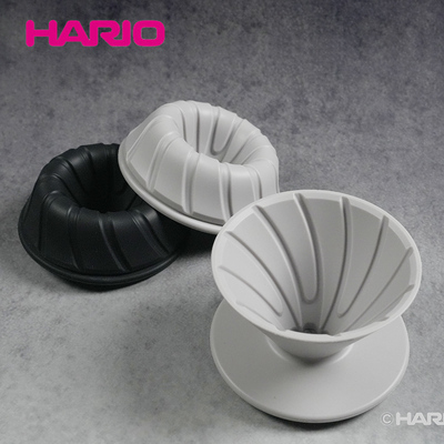 HARIO滤杯RAN硅胶黑色咖啡过滤杯 便携户外折叠V60锥形滤杯