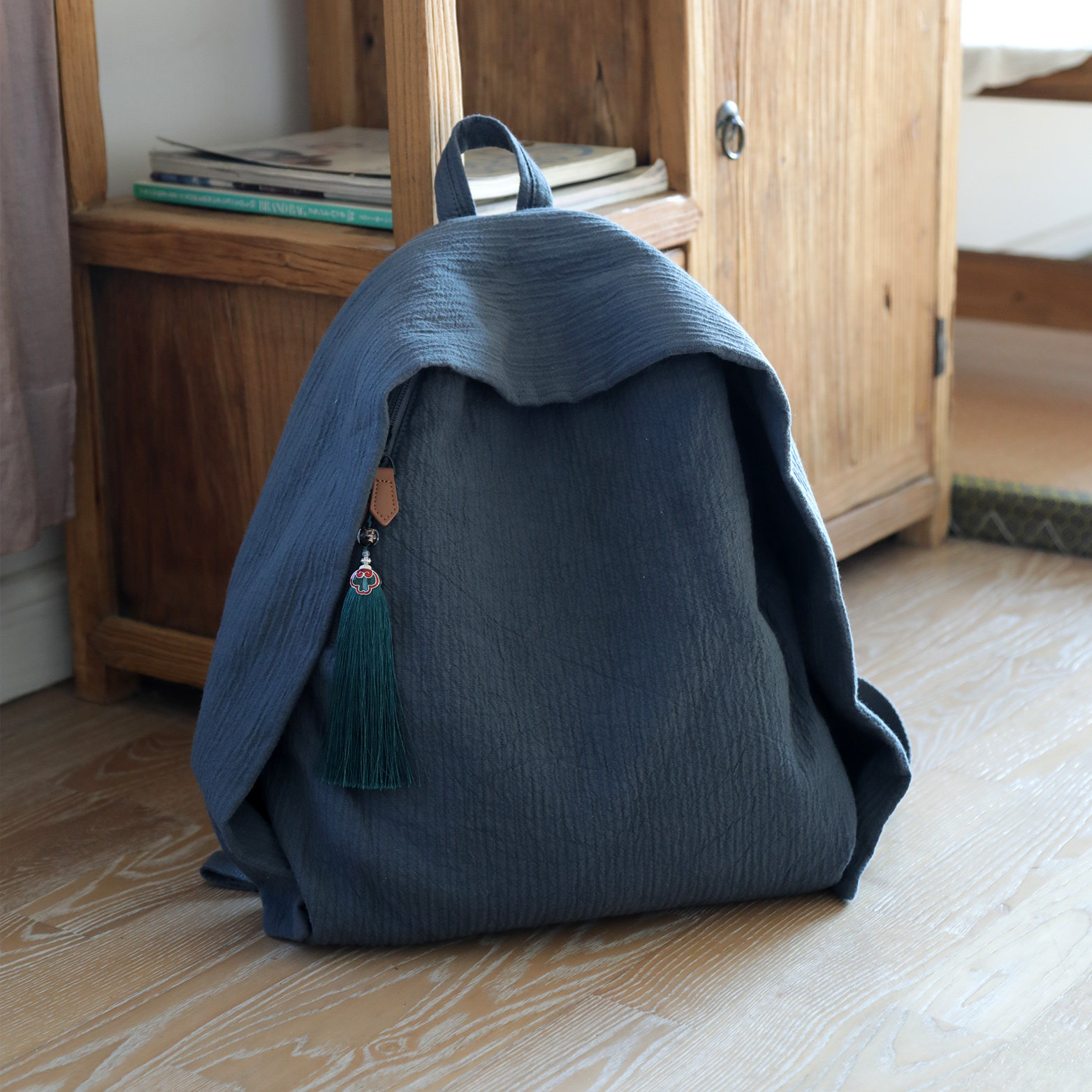 庸庸布包文艺女轻便双肩背包女大容量帆布肩包通勤旅行双肩包书包