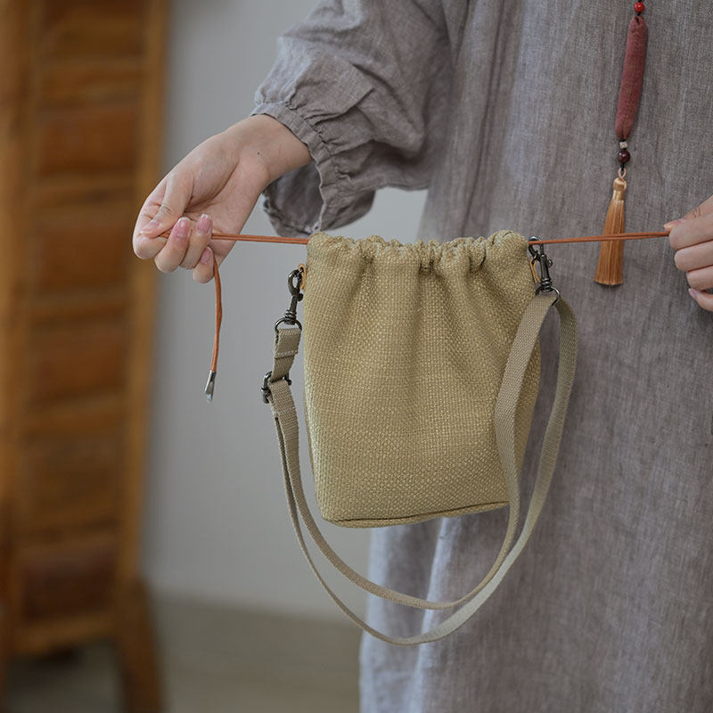 庸庸布包复古棉麻小布包帆布包单肩斜挎包女大容量上班通勤包包