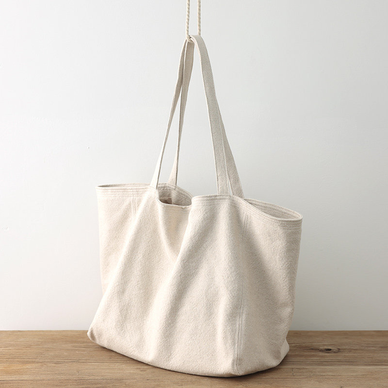 文艺棉麻布包日系简约托特包