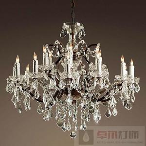 美式铁艺复古餐厅客厅个性酒店工程水晶灯创意北欧式别墅田园吊灯